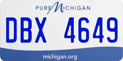 MI license plate DBX4649