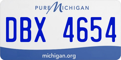 MI license plate DBX4654