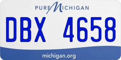 MI license plate DBX4658