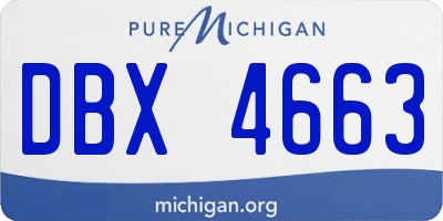 MI license plate DBX4663
