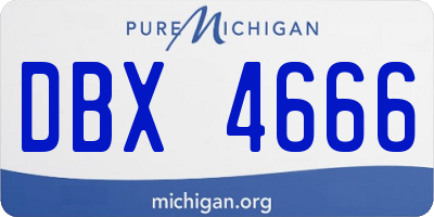 MI license plate DBX4666