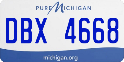 MI license plate DBX4668