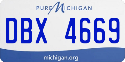 MI license plate DBX4669