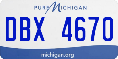 MI license plate DBX4670