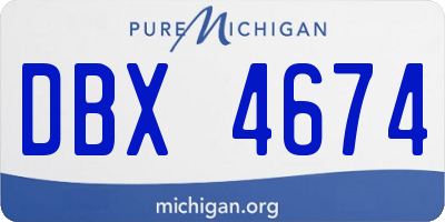 MI license plate DBX4674