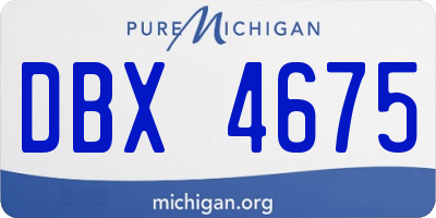 MI license plate DBX4675
