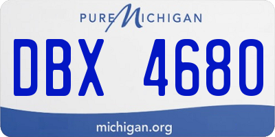 MI license plate DBX4680