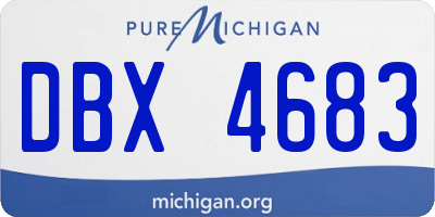 MI license plate DBX4683