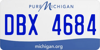 MI license plate DBX4684