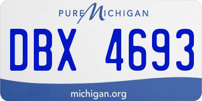 MI license plate DBX4693