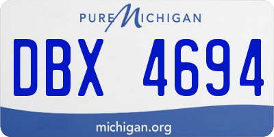 MI license plate DBX4694