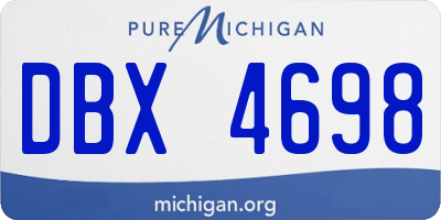 MI license plate DBX4698
