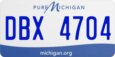 MI license plate DBX4704