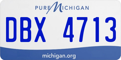 MI license plate DBX4713