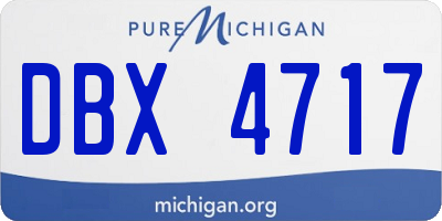 MI license plate DBX4717