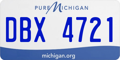 MI license plate DBX4721