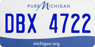 MI license plate DBX4722