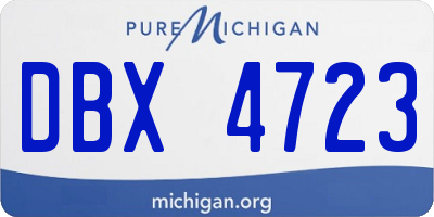 MI license plate DBX4723