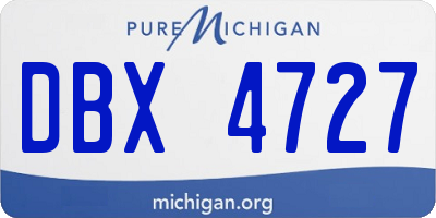 MI license plate DBX4727