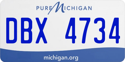 MI license plate DBX4734