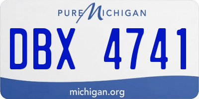 MI license plate DBX4741