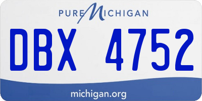 MI license plate DBX4752