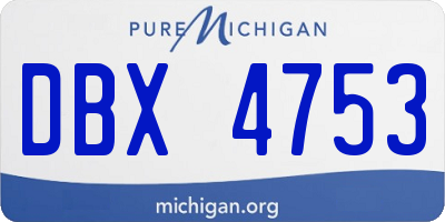MI license plate DBX4753