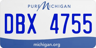 MI license plate DBX4755