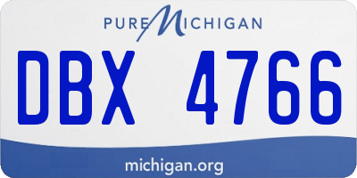 MI license plate DBX4766