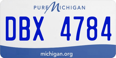 MI license plate DBX4784