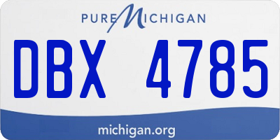 MI license plate DBX4785