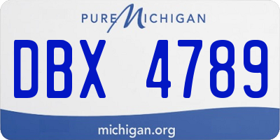 MI license plate DBX4789