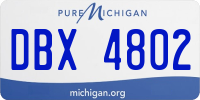 MI license plate DBX4802