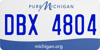 MI license plate DBX4804