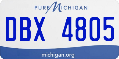 MI license plate DBX4805