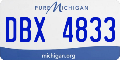 MI license plate DBX4833