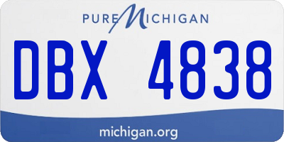 MI license plate DBX4838