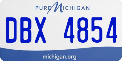 MI license plate DBX4854