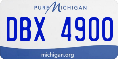 MI license plate DBX4900