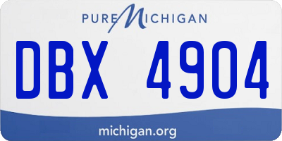 MI license plate DBX4904