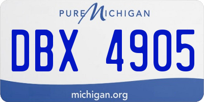 MI license plate DBX4905
