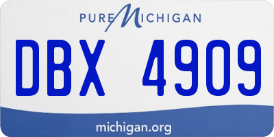 MI license plate DBX4909
