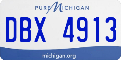 MI license plate DBX4913