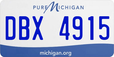 MI license plate DBX4915