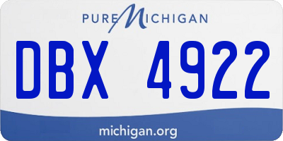 MI license plate DBX4922