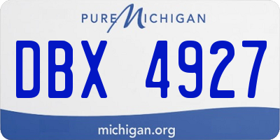 MI license plate DBX4927