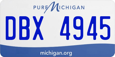 MI license plate DBX4945