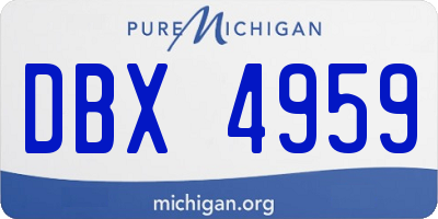 MI license plate DBX4959