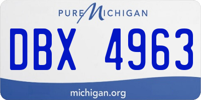 MI license plate DBX4963