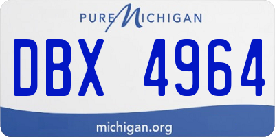 MI license plate DBX4964